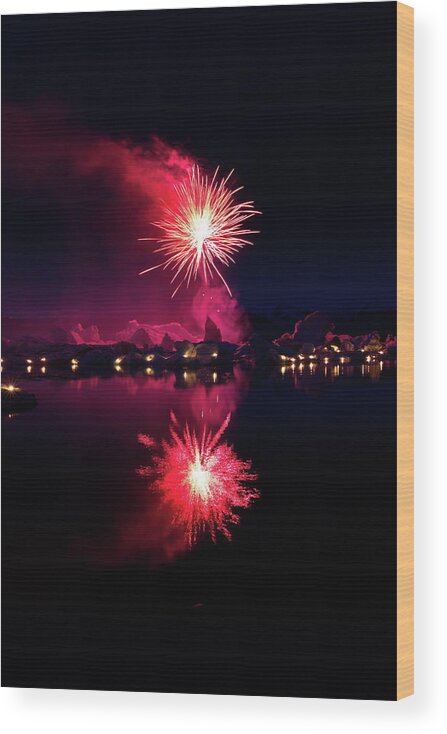 Fireworks Wood Print featuring the photograph Ice and roses by Christopher Mathews