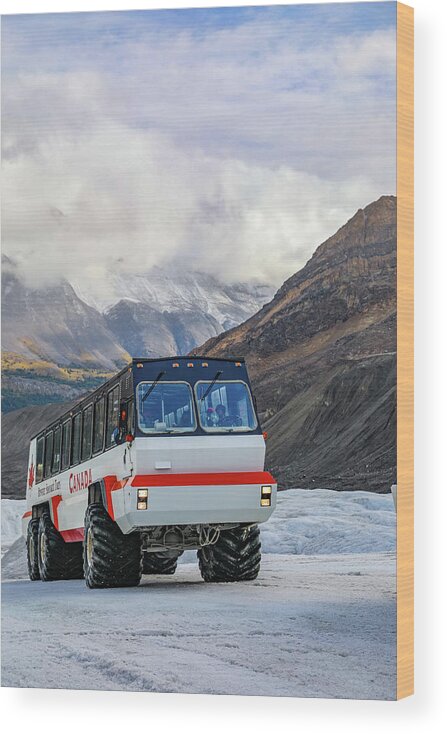 Ice Explorer Wood Print featuring the photograph Ice Explorer Columbia Icefield by Dan Sproul