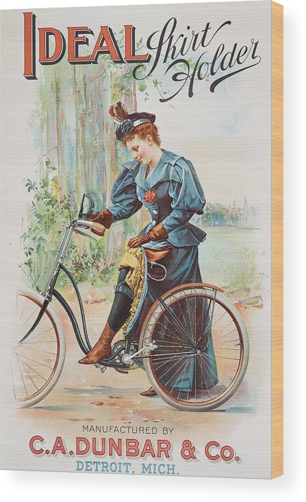 Americana Wood Print featuring the digital art Ideal Skirt Holder 1896 by Kim Kent