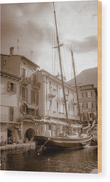 Travel Wood Print featuring the photograph In the Port of Malcesine by W Chris Fooshee