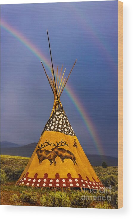 Taos Wood Print featuring the photograph Rainbow of Peace by Elijah Rael