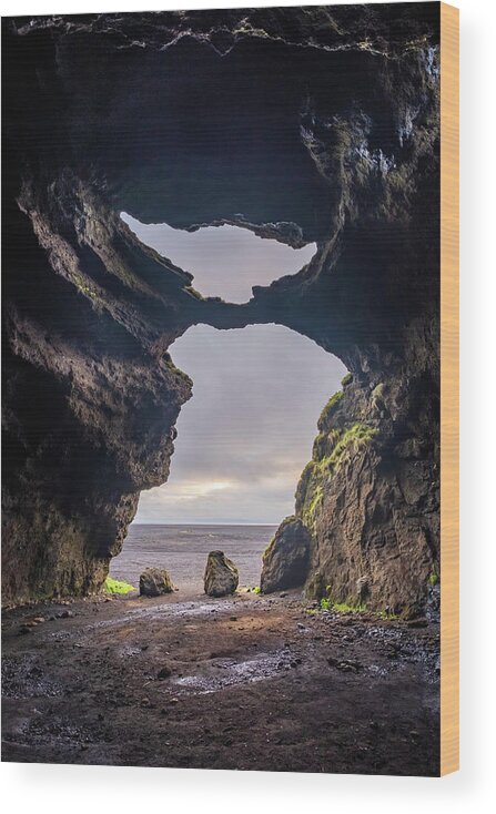 Yoda Wood Print featuring the photograph Inside Yoda Cave in Iceland by Alexios Ntounas