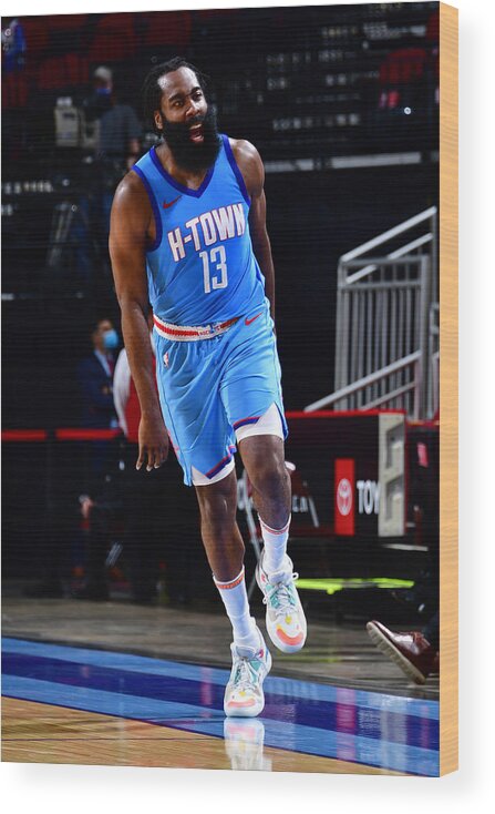 James Harden Wood Print featuring the photograph James Harden by Cato Cataldo