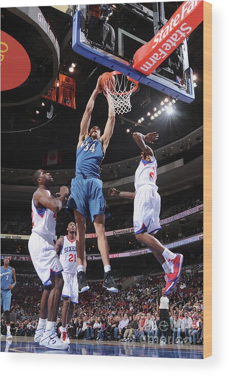 Nba Pro Basketball Wood Print featuring the photograph Javale Mcgee and Elton Brand by Jesse D. Garrabrant