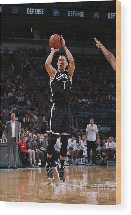 Jeremy Lin Wood Print featuring the photograph Jeremy Lin by Gary Dineen
