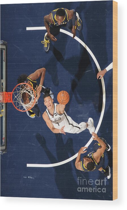 Jeremy Lin Wood Print featuring the photograph Jeremy Lin by Ron Hoskins