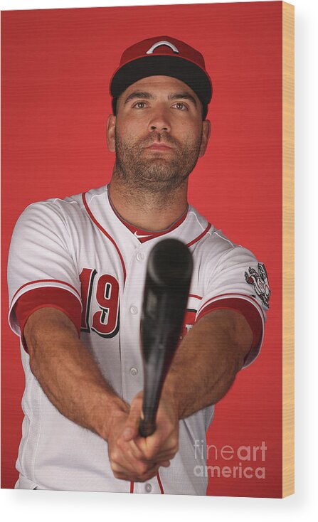 Media Day Wood Print featuring the photograph Joey Votto by Christian Petersen