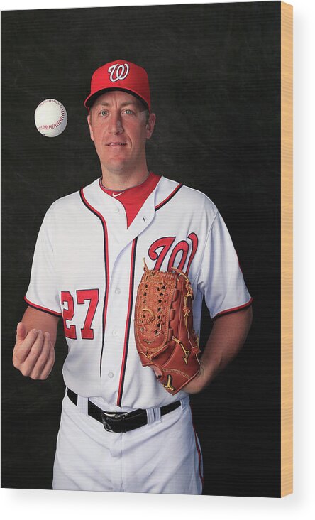 Media Day Wood Print featuring the photograph Jordan Zimmermann by Rob Carr