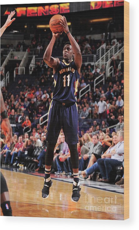 Jrue Holiday Wood Print featuring the photograph Jrue Holiday by Barry Gossage