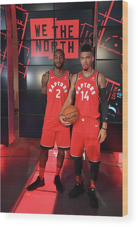 Media Day Wood Print featuring the photograph Kawhi Leonard and Danny Green by Ron Turenne
