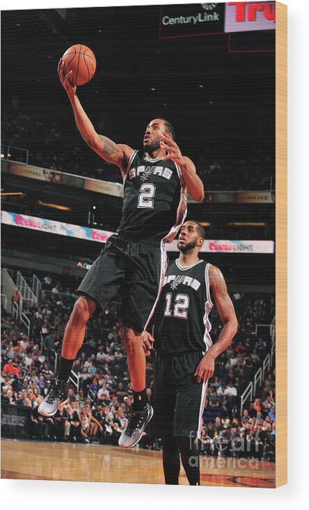 Kawhi Leonard Wood Print featuring the photograph Kawhi Leonard by Barry Gossage