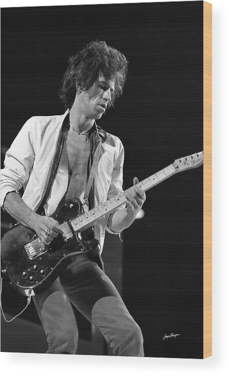 Keith Richards Wood Print featuring the photograph Keith Richards on Stage by Jurgen Lorenzen