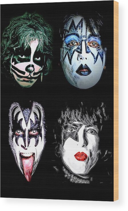 Kiss Wood Print featuring the digital art KISS Nation by Fred Larucci