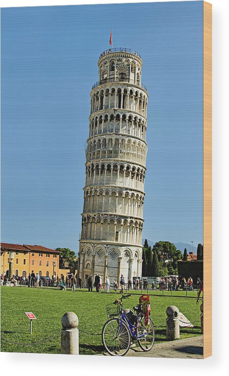 Piazza Del Duomo Wood Print featuring the photograph Leaning Tower of Pisa by Jill Love