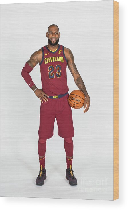 Media Day Wood Print featuring the photograph Lebron James by Michael J. Lebrecht Ii