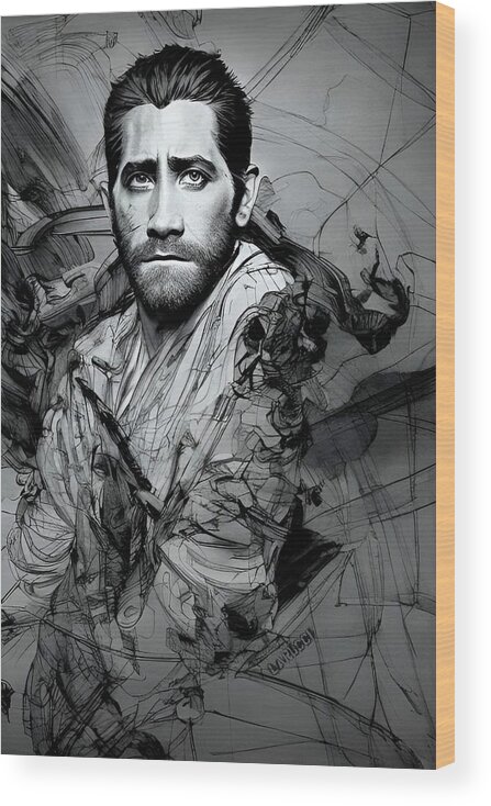 Jake Gyllenhaal Wood Print featuring the digital art Life - Jake Gyllenhaal by Fred Larucci