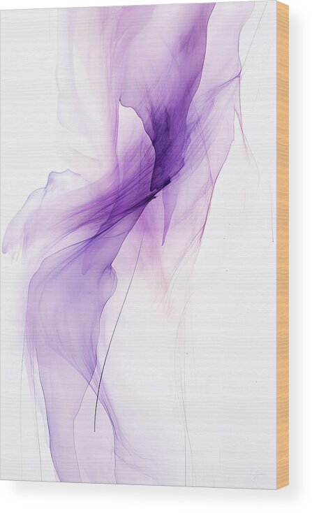 Purple Wood Print featuring the painting Light Purple Art by Lourry Legarde