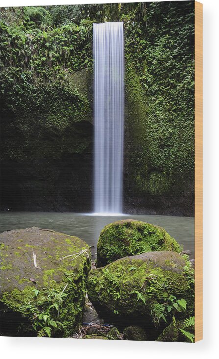 Bali Wood Print featuring the photograph Lonely Tibumana - Tibumana Waterfall, Bali by Earth And Spirit