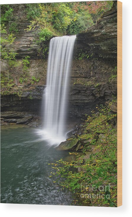 Greeter Falls Wood Print featuring the photograph Lower Greeter Falls 11 by Phil Perkins