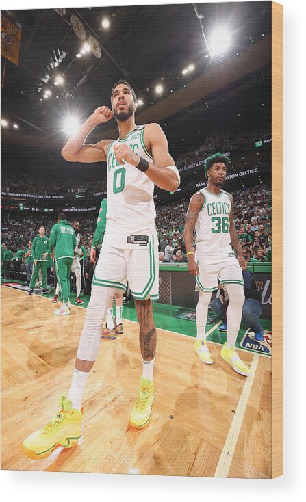 Playoffs Wood Print featuring the photograph Marcus Smart and Jayson Tatum by Nathaniel S. Butler
