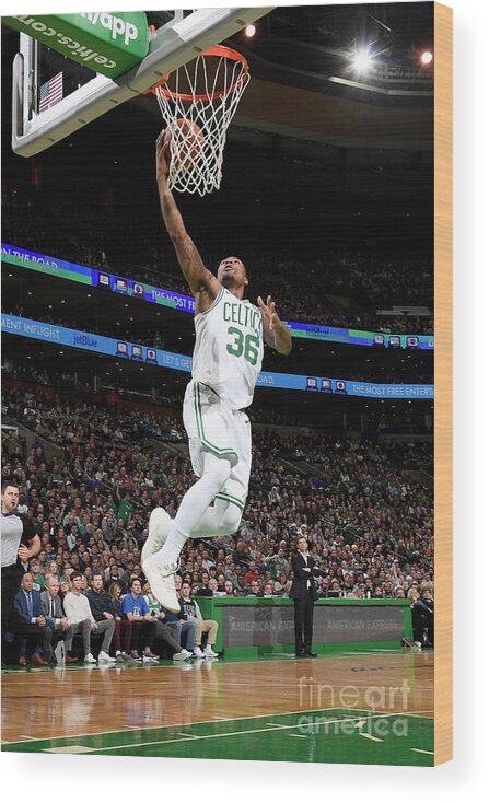 Nba Pro Basketball Wood Print featuring the photograph Marcus Smart by Brian Babineau