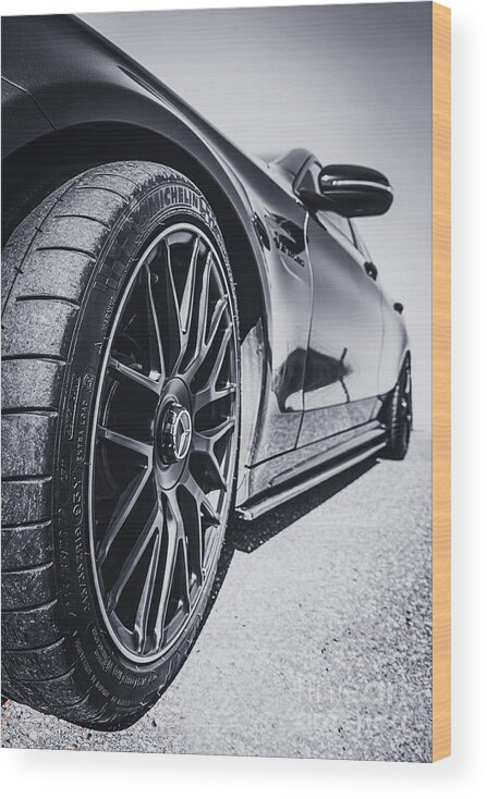 Black&white Wood Print featuring the photograph Mercedes AMG Car by MPhotographer