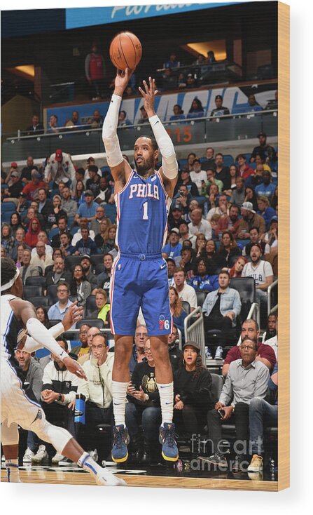 Nba Pro Basketball Wood Print featuring the photograph Mike Scott by Gary Bassing