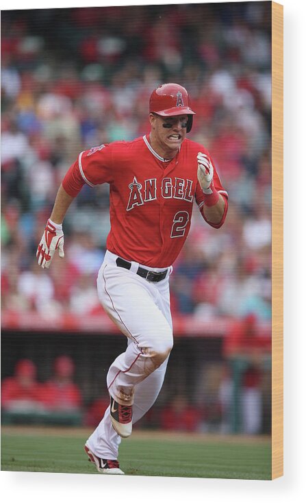 People Wood Print featuring the photograph Mike Trout by Paul Spinelli