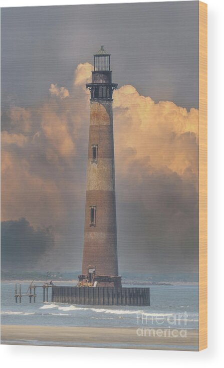 Morris Island Lighthouse Wood Print featuring the photograph Morris Island Lighthouse - Charleston - South Carolina - Edge of America by Dale Powell