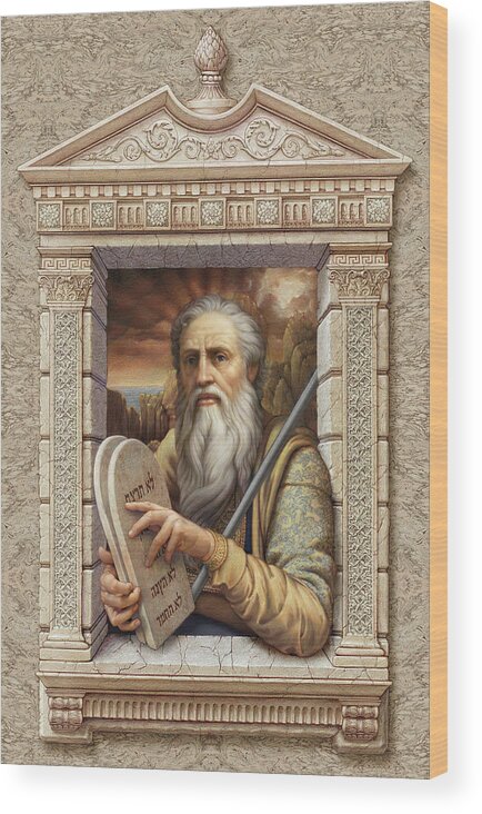 Christian Art Wood Print featuring the painting Moses by Kurt Wenner