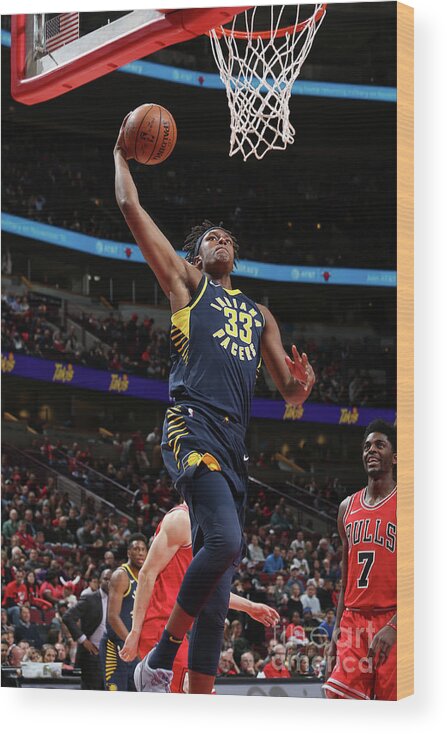 Nba Pro Basketball Wood Print featuring the photograph Myles Turner by Gary Dineen