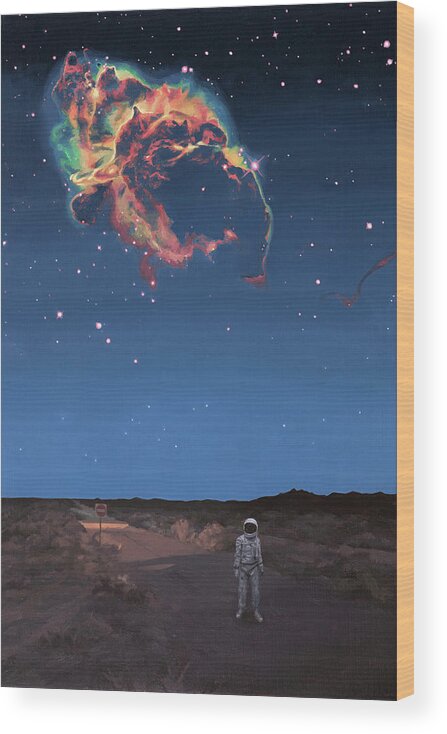 Astronaut Wood Print featuring the painting Nebula by Scott Listfield