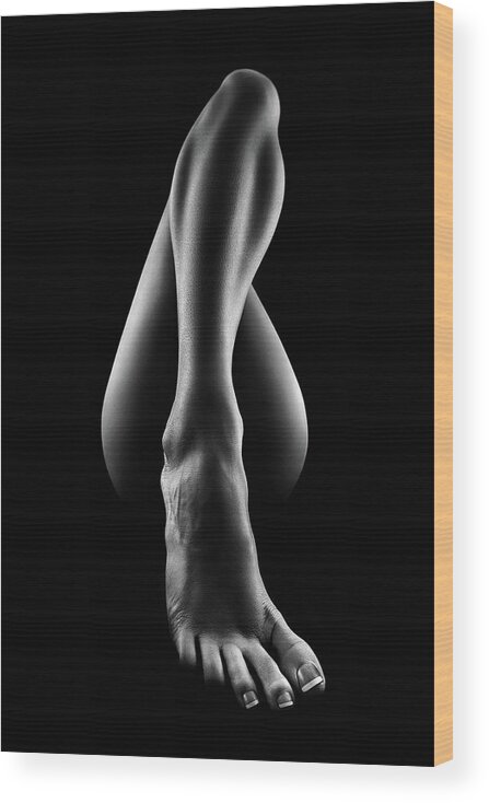 Woman Wood Print featuring the photograph Nude woman bodyscape 56 by Johan Swanepoel