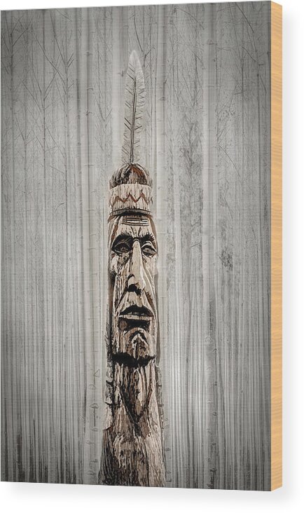 Ocean City Indian Wood Print featuring the photograph Ocean City Assateague Indian by Norma Brandsberg