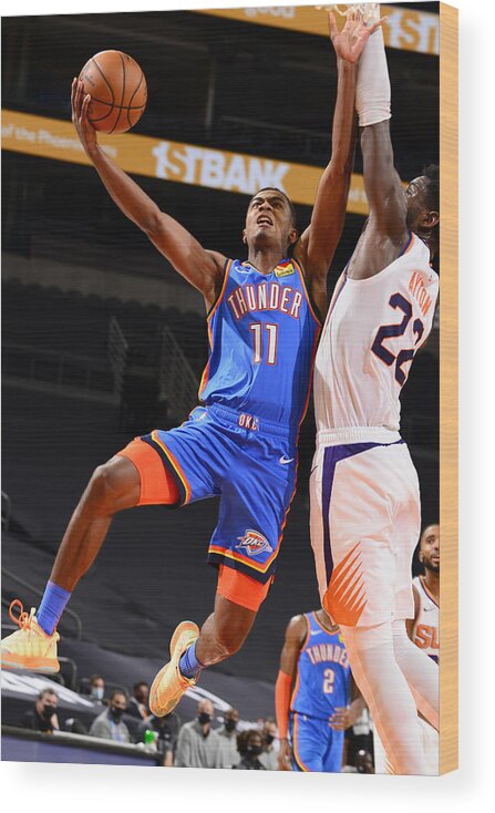 Theo Maledon Wood Print featuring the photograph Oklahoma City Thunder v Phoenix Suns by Barry Gossage