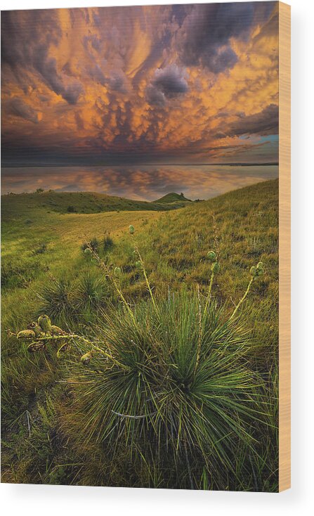 Lake Oahe Wood Print featuring the photograph One last breath by Aaron J Groen