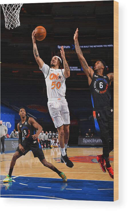 Cole Anthony Wood Print featuring the photograph Orlando Magic v New York Knicks by Jesse D. Garrabrant