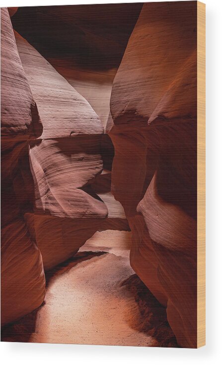 Antelope Canyon Wood Print featuring the photograph Overcome Fear by Kim Sowa