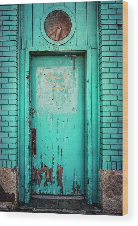 Urban Decay Wood Print featuring the photograph Paint Me Blue by Carmen Kern
