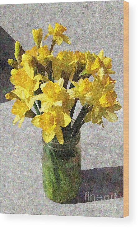 Flowers Wood Print featuring the photograph Painted Daffodils by Katherine Erickson