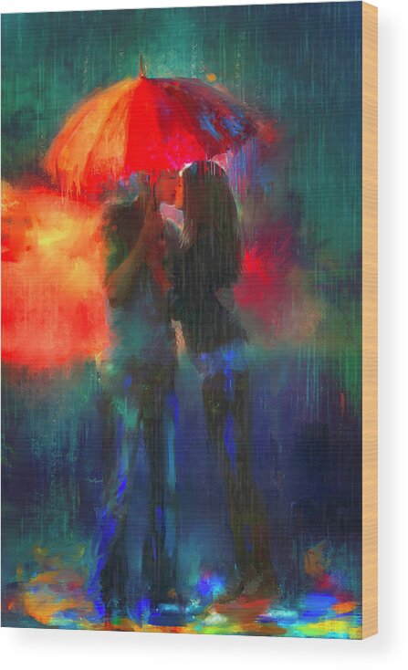 Couple Wood Print featuring the digital art Painting Pictures by Claudia McKinney