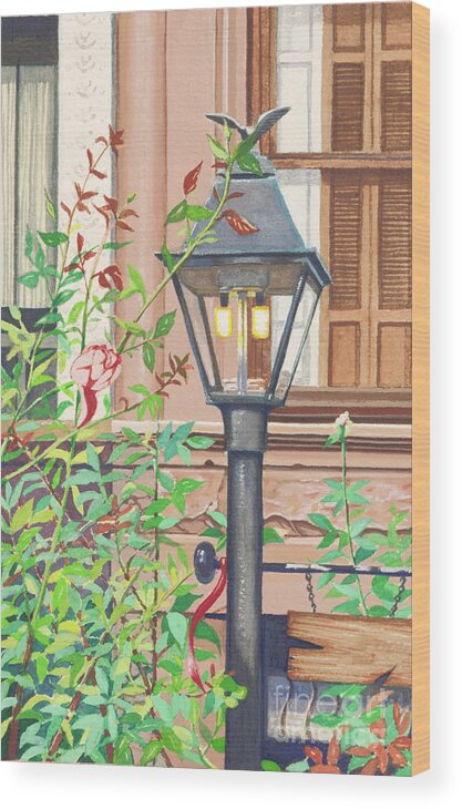 Park Slope Lamp Brooklyn Ny Wood Print featuring the painting Park Slope Lamp Brooklyn NY 1982 by William Hart McNichols