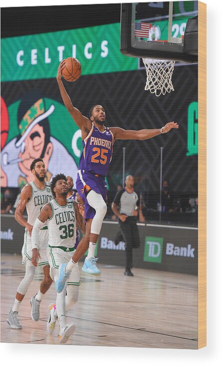 Nba Pro Basketball Wood Print featuring the photograph Phoenix Suns v Boston Celtics by Bill Baptist