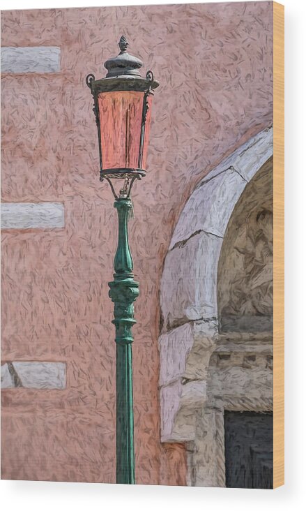 Venice Wood Print featuring the photograph Pink Canal Light of Venice by David Letts