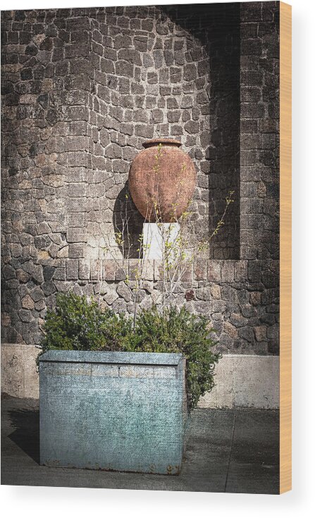 Pompeii Wood Print featuring the photograph Pompeii-Courtyard in Pompeii cl by Judy Wolinsky