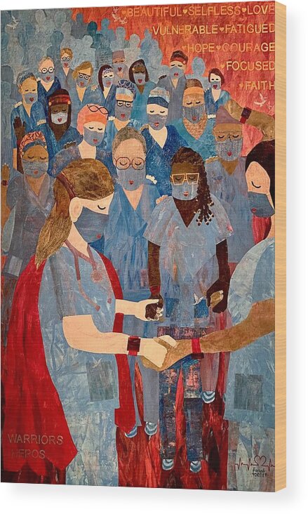 Nursing Wood Print featuring the painting Power of Nursing Through Prayer by Forrest Fortier