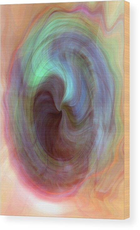 Psychedelic Bubble Wood Print featuring the digital art Psychedelic Bubble by Linda Sannuti