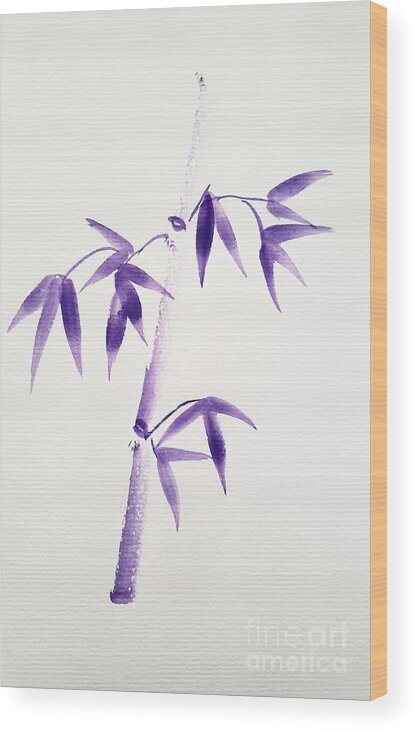  Wood Print featuring the painting Purple Bamboo by Margaret Welsh Willowsilk