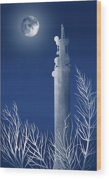 Pye Green Wood Print featuring the painting Pye Green Tower Cannock Chase by Mark Taylor