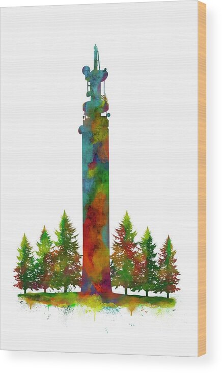 Cannock Chase Wood Print featuring the painting Pye Green Tower by Mark Taylor